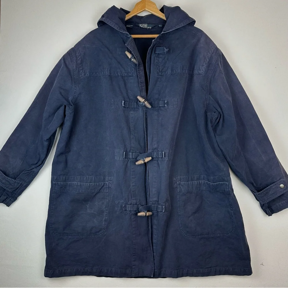 Vintage Polo Ralph‎ Lauren Toggled Fisherman Hooded Jacket